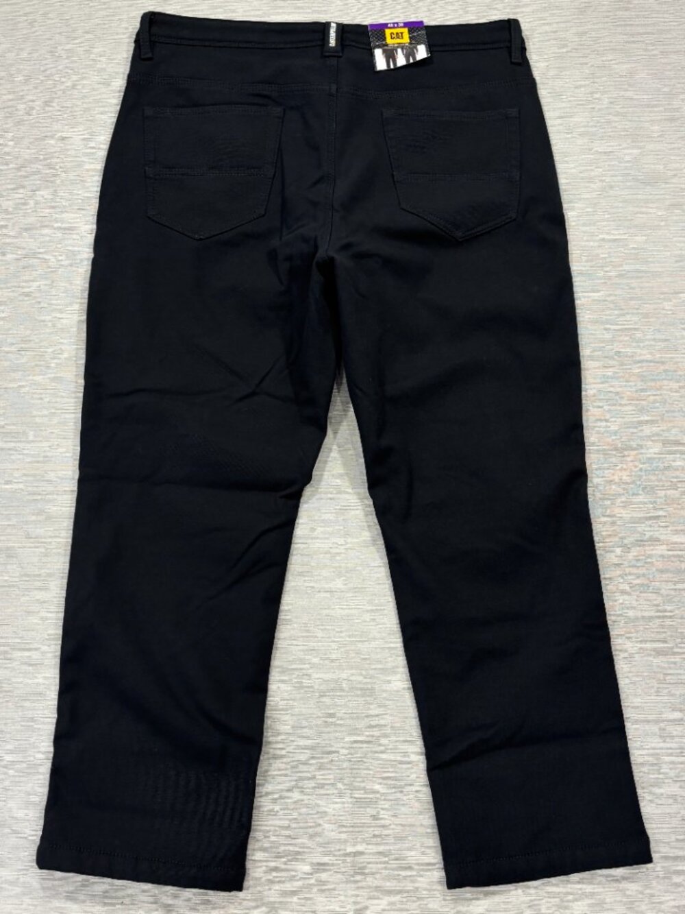 CAT Caterpillar Work Pants Mens 40 x 30 Black Canvas Fleece Lined Insulated - Picture 3 of 14